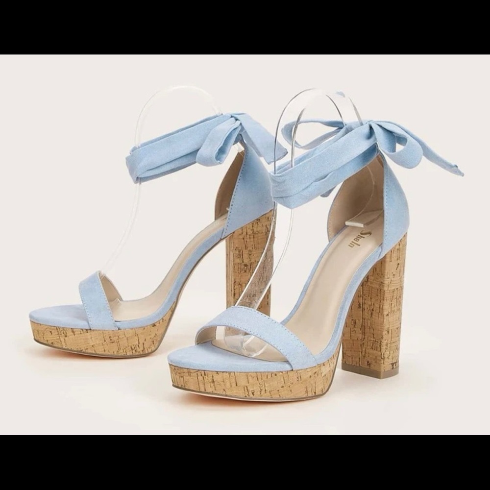 Light blue Chunky heels